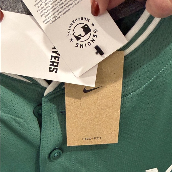 Nike Green Red Sox Jersey with Yellow Accents - Picture 5 of 6